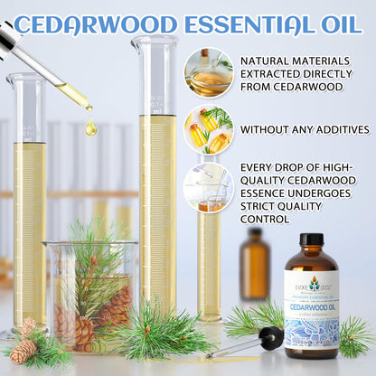 EVOKE OCCU Cedarwood Essential Oil – 4 Oz for Air Freshening, Hair Care & DIY Diffuser