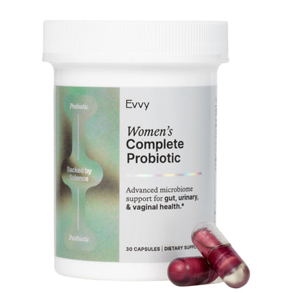 Evvy Women's 3-in-1 Complete Probiotic | Daily Gut, Urinary & Vaginal Health | 30 Day Supply
