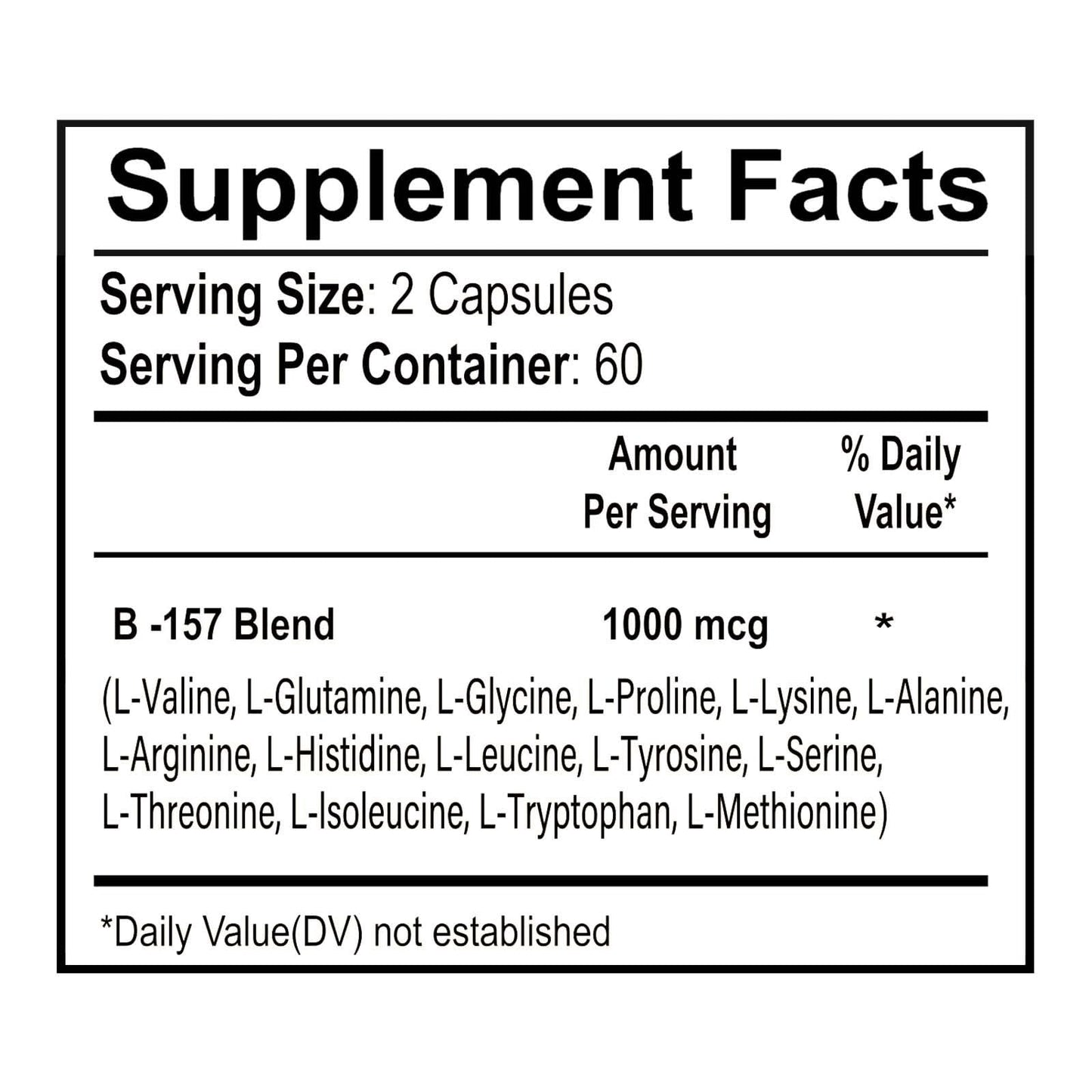 EVYOUNG BP 157 Peptide Capsules 1000mcg - Non-GMO, Gluten-Free, 120 ct