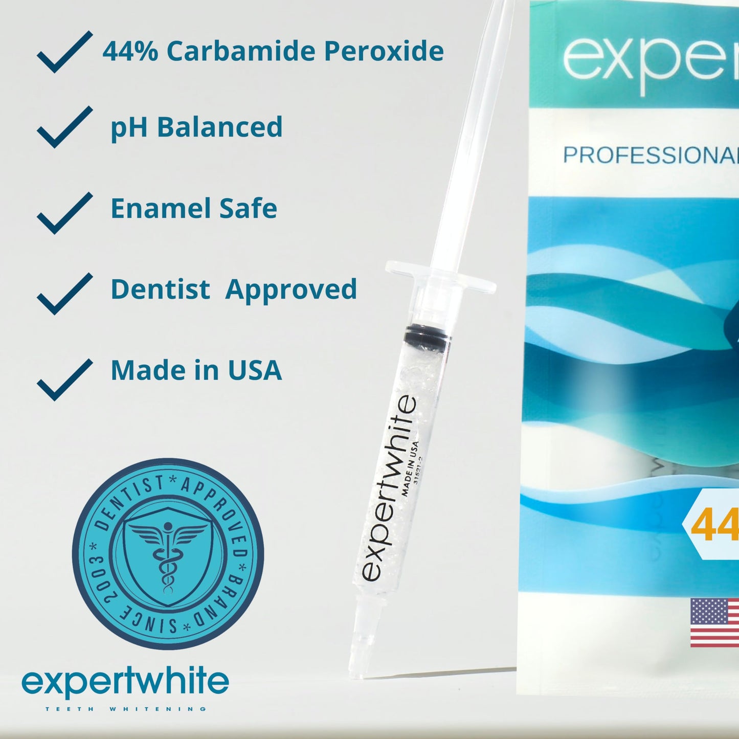 Expertwhite 44% Carbamide Peroxide Teeth Whitening Gel Refills for Trays – 4 x 3cc (15 Minutes)