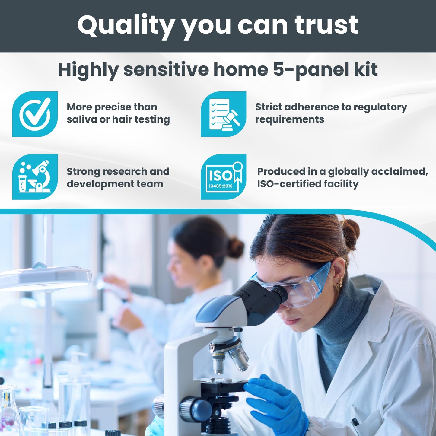 Exploro 5-Panel Drug Test Kit – At-Home Urine Test for THC, Cocaine, Opiates, Amphetamines & Benzodiazepines