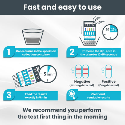 Exploro 5 Panel At-Home Drug Test Kit – Urine Test for THC, Cocaine, Opiates, Amphetamines and Benzodiazepines