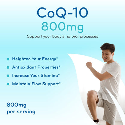 Extra Strength CoQ10 800mg - Quick Absorption Ubiquinone 800mg | 100 Servings