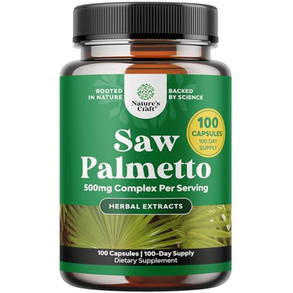 Extra Strength Saw Palmetto Extract 500mg – 100 Capsules | Prostate Support, Hair Health & Urinary Wellness