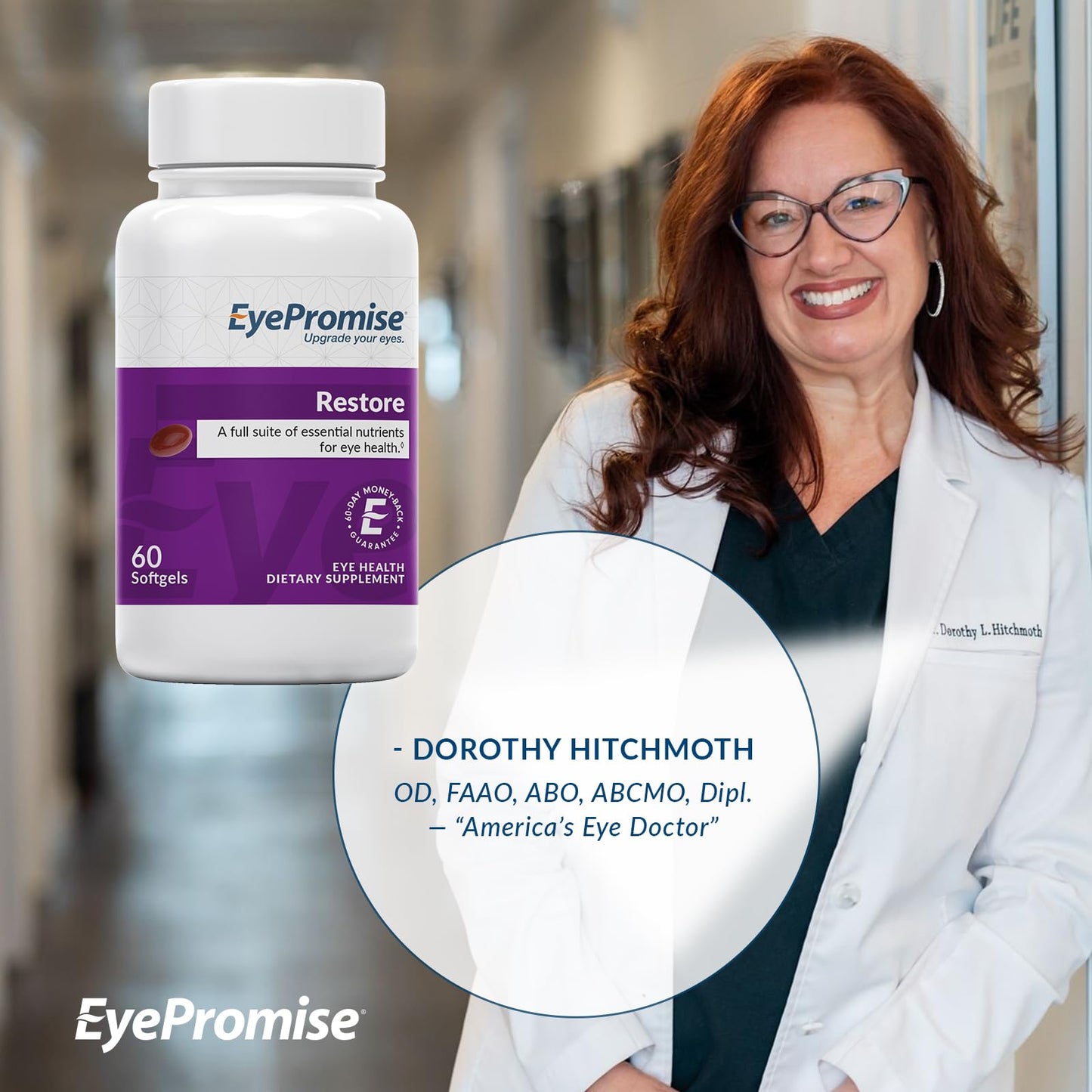 EyePromise Restore Eye Health Supplement – 60 Softgels, 30-Day Supply | Zeaxanthin, Lutein & Omega-3