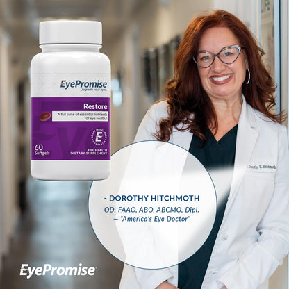EyePromise Restore Eye Health Supplement – 60 Softgels, 30-Day Supply | Zeaxanthin, Lutein & Omega-3