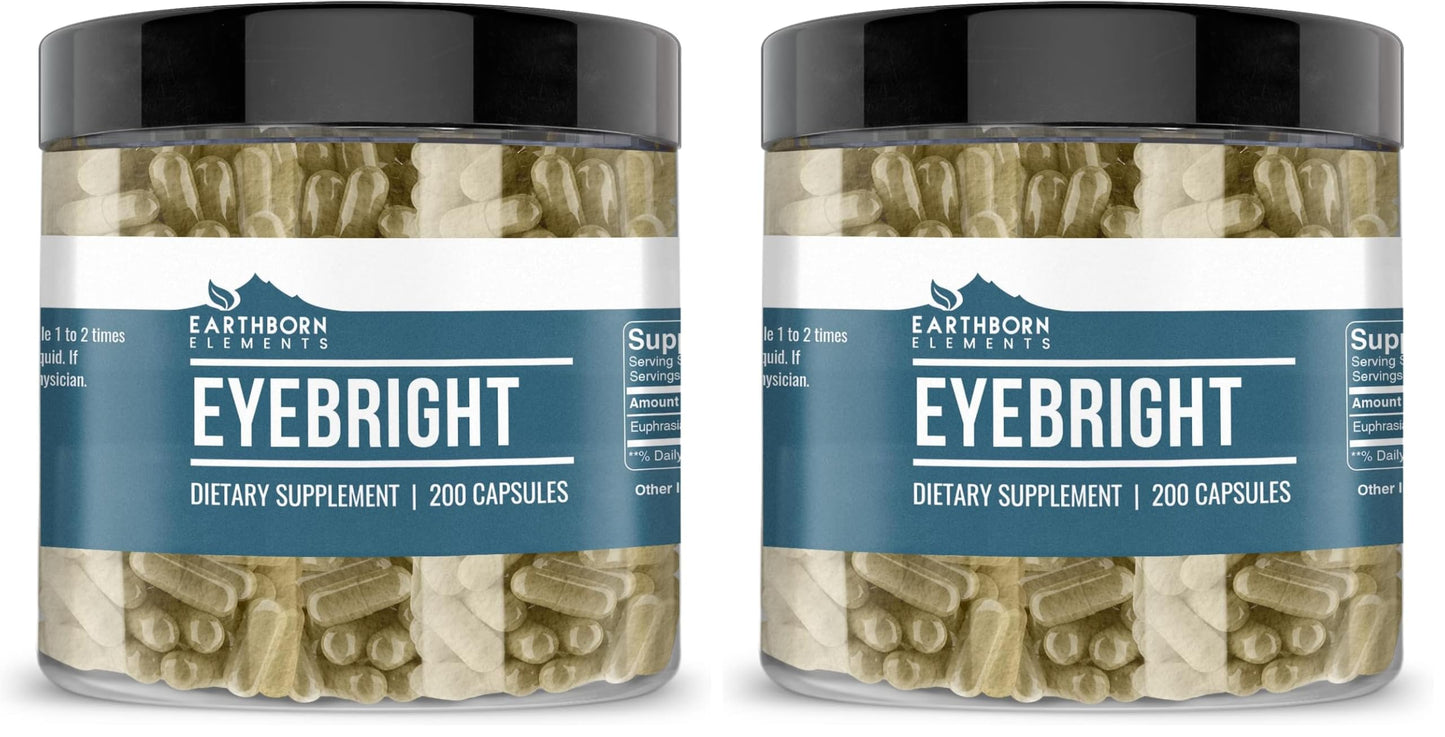 Earthborn Elements Eyebright 200 Capsules – Pure & Undiluted, No Additives (Pack of 2)