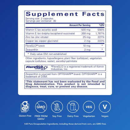 EyeProtect Basics – Pure Encapsulations | Antioxidants for Eye Health | 60 Caps