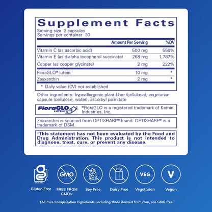 Pure Encapsulations EyeProtect Basics Without Zinc | Key Antioxidant Support for Eye Health | 60 Capsules