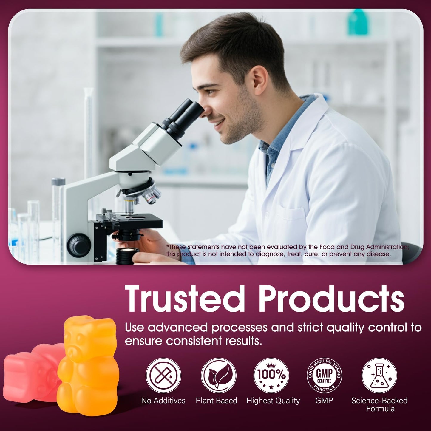 EYHBQIA Fiber Supplement 20-in-1 | 50B CFU Probiotic Gummies for Adults (Orange)
