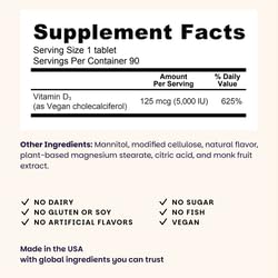 EZ Melts Dissolvable Vitamin D3 5000 IU – Sugar-Free, 2-Pack, 3-Month Supply
