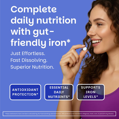 EZ Melts Sugar-Free Multivitamin with Iron for Women & Men | 1 Month Supply