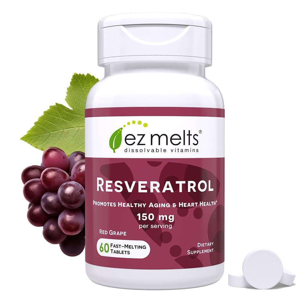 EZ Melts Dissolvable Resveratrol 150 mg – Sugar-Free, 1-Month Supply