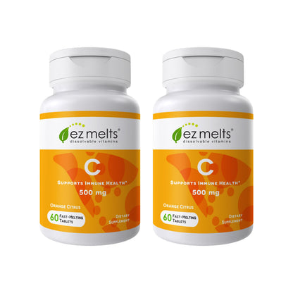 EZ Melts Dissolvable Vitamin C 500 mg – Sugar-Free, 2 Pack