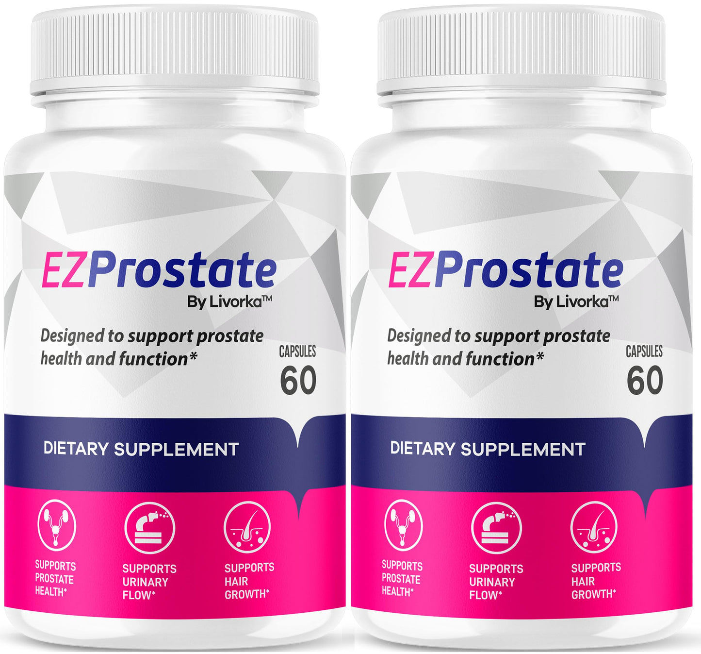 EZ Prostate Supplement 2 Pack - Capsules for Men (120 Count)