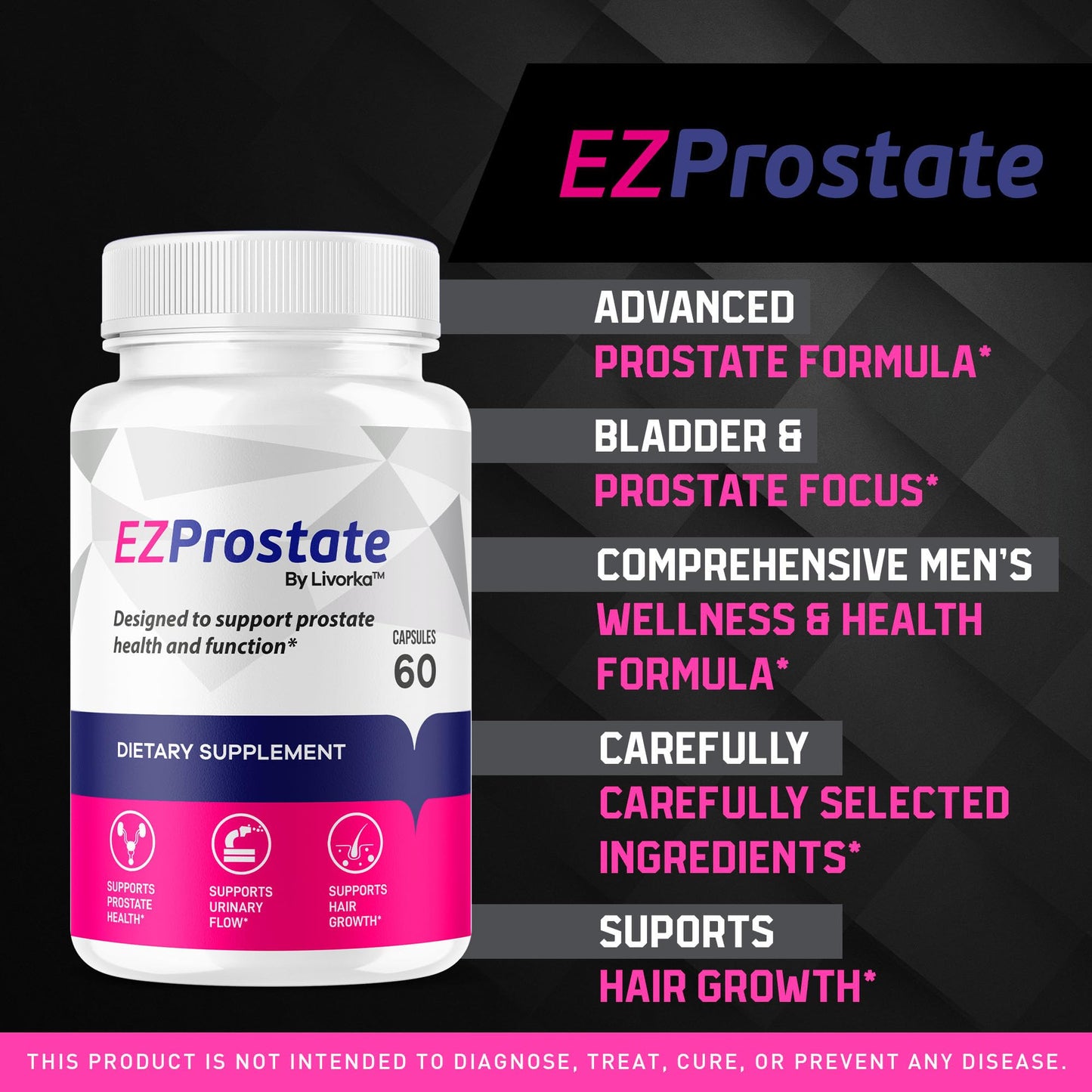 EZ Prostate Supplement 2 Pack - Capsules for Men (120 Count)