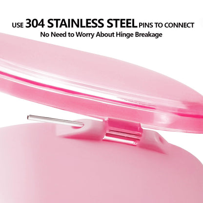 EZEELAI Partial Denture Case Leak Proof with Strainer Basket and Brush | Waterproof Denture Cup Retainer - Pink