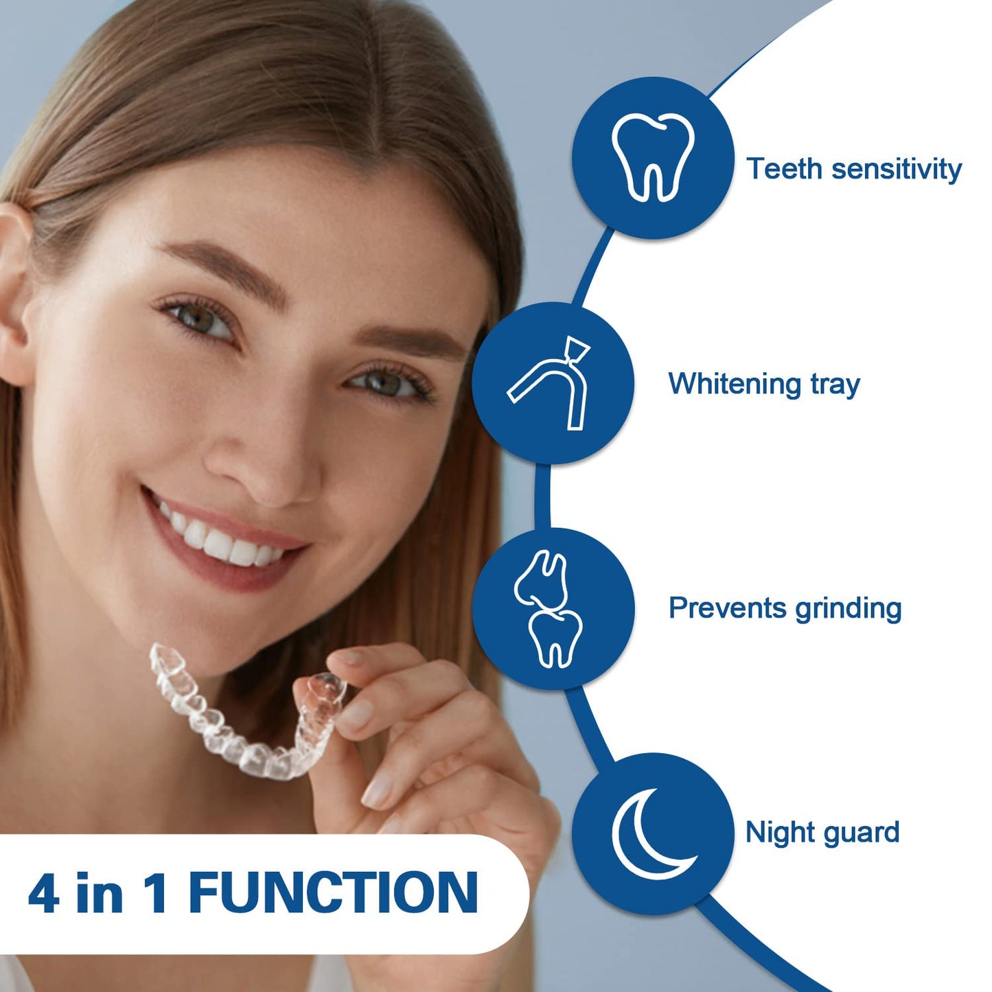 EZGO Teeth Whitening Trays - BPA Free Moldable Mouth Guards, Custom Fit
