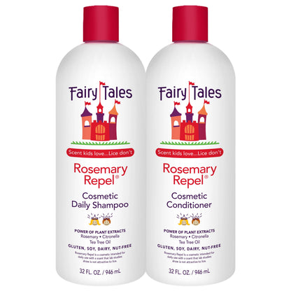 Fairy Tales Rosemary Repel Shampoo & Conditioner Duo — Kid-Approved Scent, Lice Deterrent (Pack of 2)