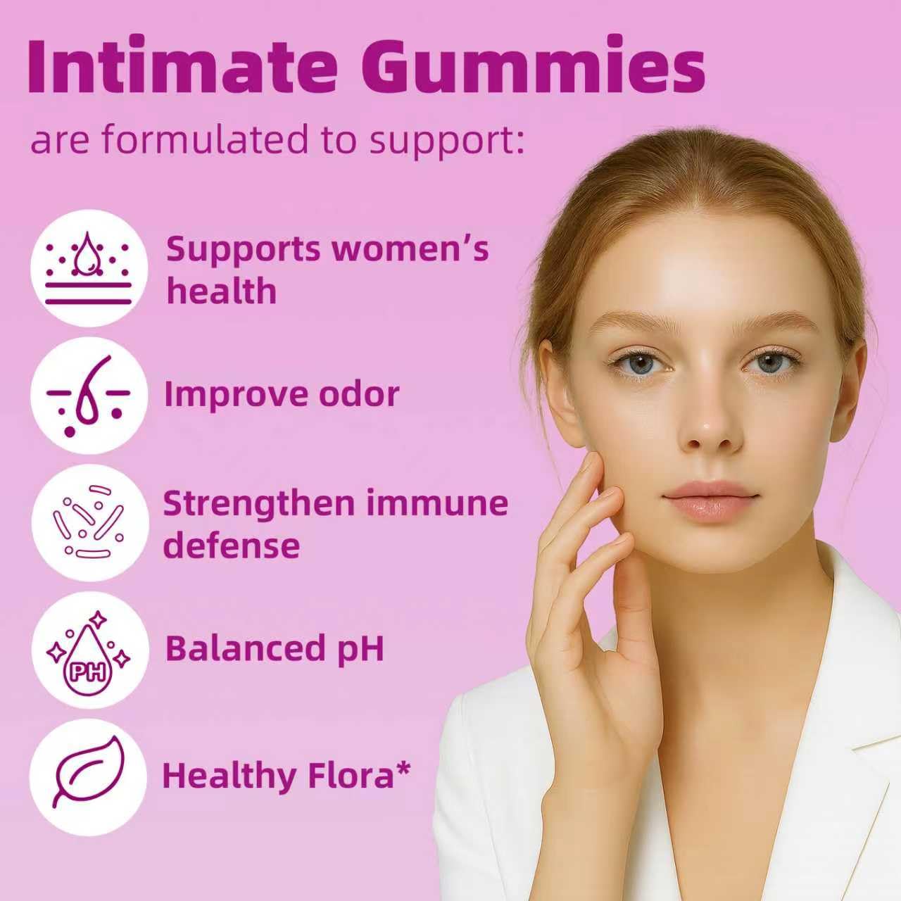 Faizalybova Feminine Probiotics Gummies – Pineapple Flavor | 60 Gummies