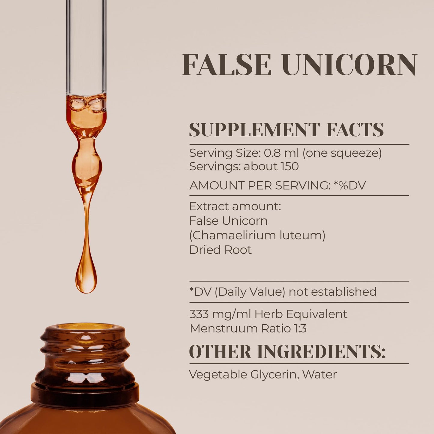 False Unicorn Alcohol-Free Tincture – Immune Support Drops (4 fl oz) | Chamaelirium luteum Root