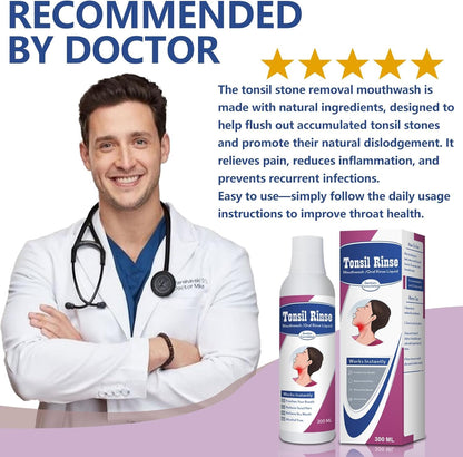 Tonsil Stone Remover with Alcohol-Free Oral Rinse – 300ml (10.14 fl oz) | Fresh Breath