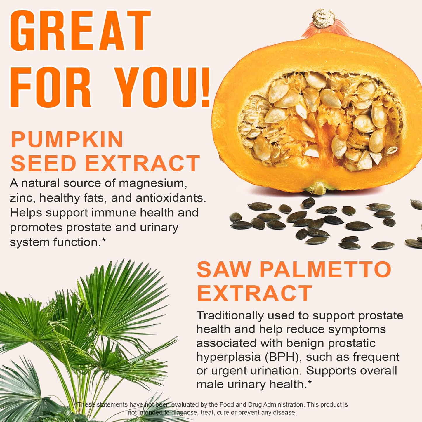 FANSHI Pumpkin Seed Oil Capsules 1000mg with Saw Palmetto – 300 Softgels for Hair & Urinary Support | 2-in-1 Formula