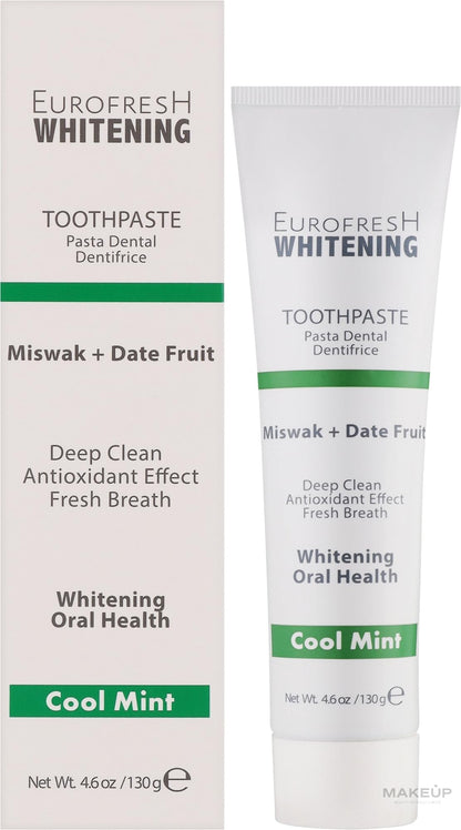 FARMASi EUROFRESH Whitening Toothpaste – Miswak & Date Fruit (4.6 oz)