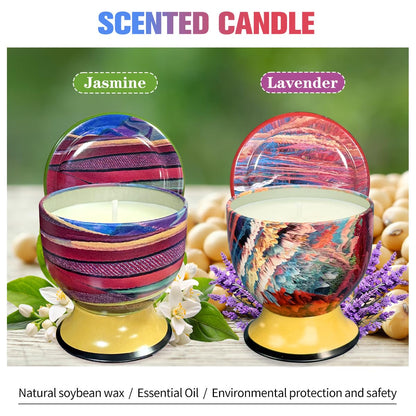 Fasize Home Aromatherapy Candles – 2-Pack 4oz Soy Tin Set (Jasmine & Lavender)