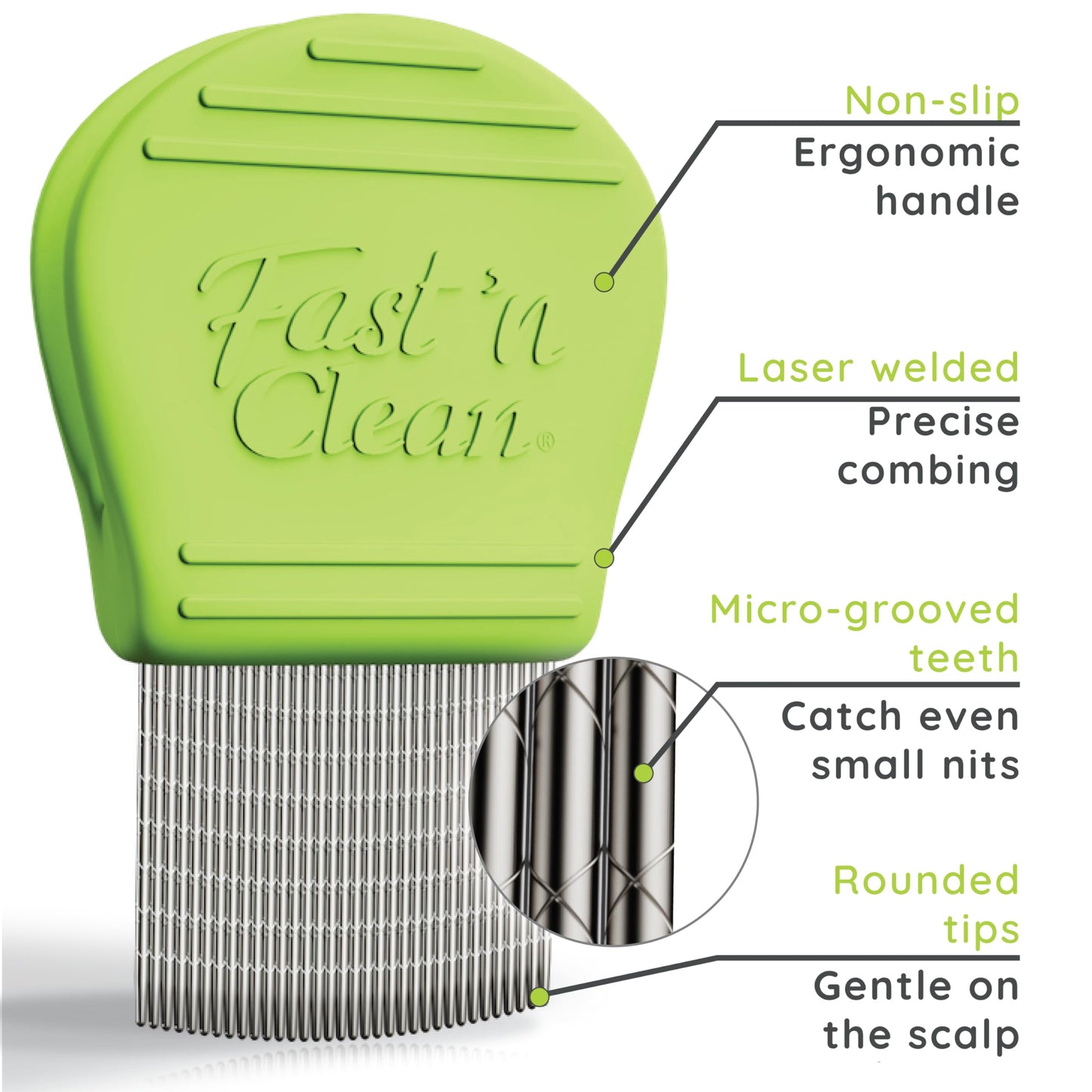 Fast 'n Clean - Lice Comb Reinvented | Self-Cleaning Lice Comb