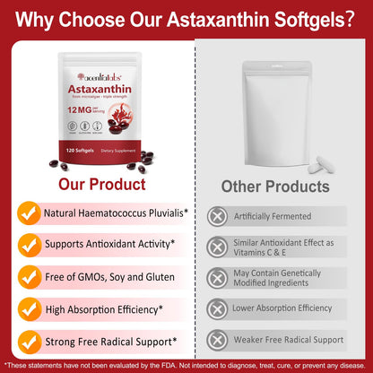 FBGVKJWI Astaxanthin 12mg – 240 Softgels | Premium Antioxidant & Immune Support