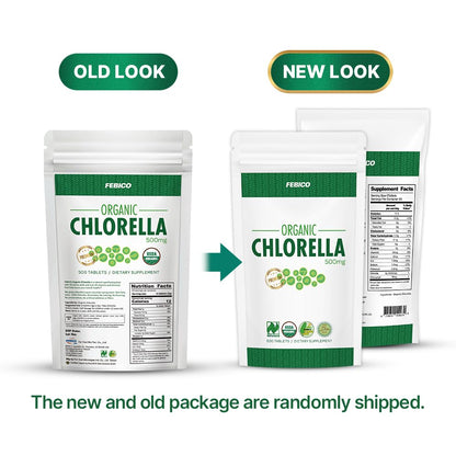 FEBICO Chlorella Tablets 500mg, 500ct – 83 Days, USDA Organic, Vegan, Non-GMO, Taiwan