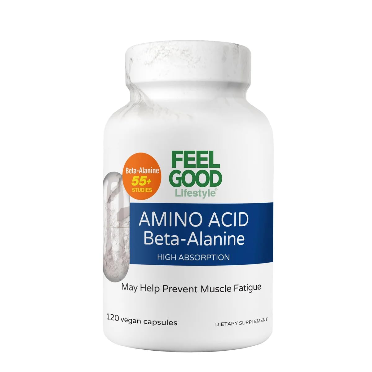 FEEL GOOD Lifestyle Beta-Alanine Capsules – 3200mg Equivalent Dose, 120 Vegan Capsules