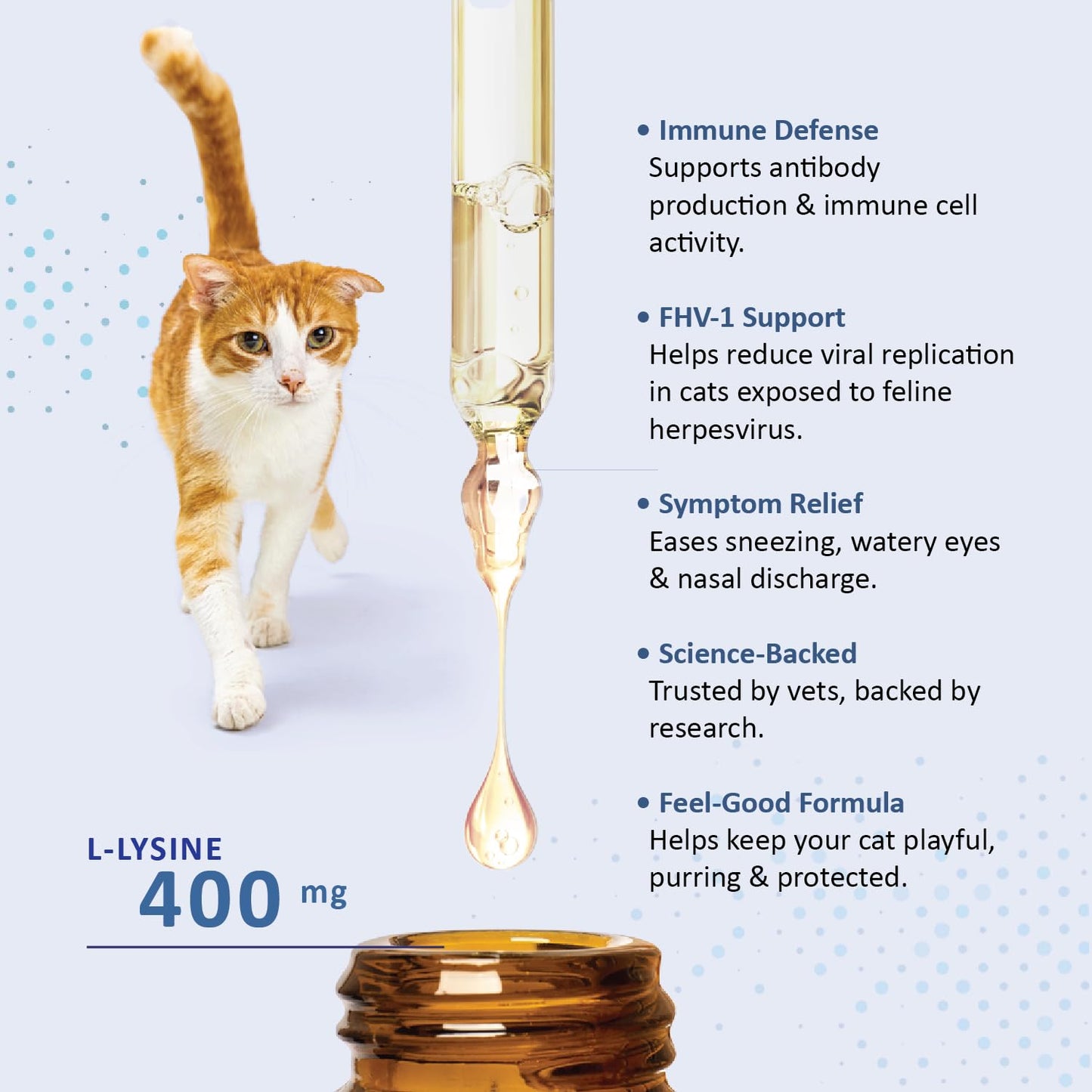 Felisyl L-Lysine for Cats – 2 oz Immune & Respiratory Support (FHV-1) – Made in USA