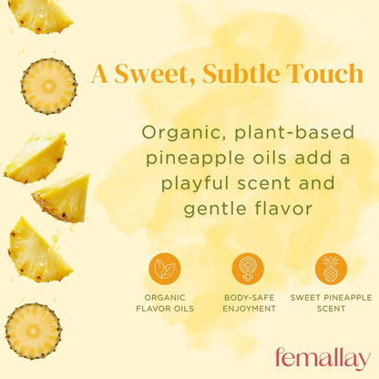 Femallay Organic Vaginal Melts – Pineapple – 100% Natural Relief for Dryness, Odor & Daily Feminine Discomfort – 14 Count + Applicator