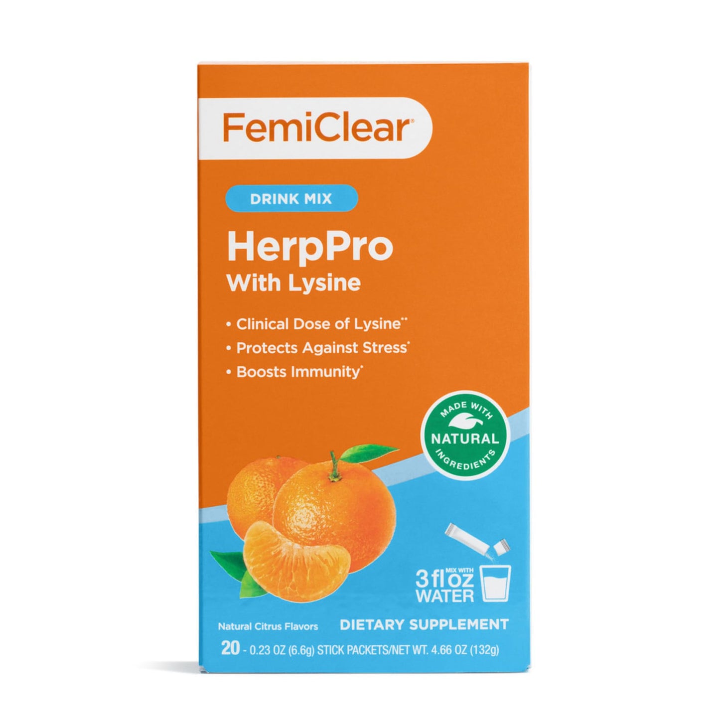 FemiClear HerpPro Drink Mix – L-Lysine 3000mg, Immunity & Stress Support for Women & Men