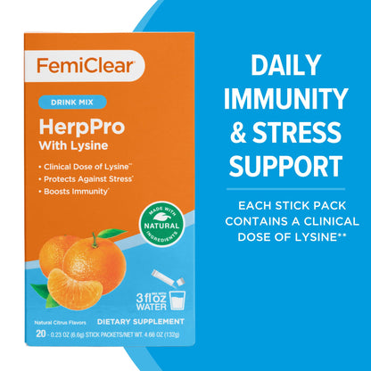 FemiClear HerpPro Drink Mix – L-Lysine 3000mg, Immunity & Stress Support for Women & Men