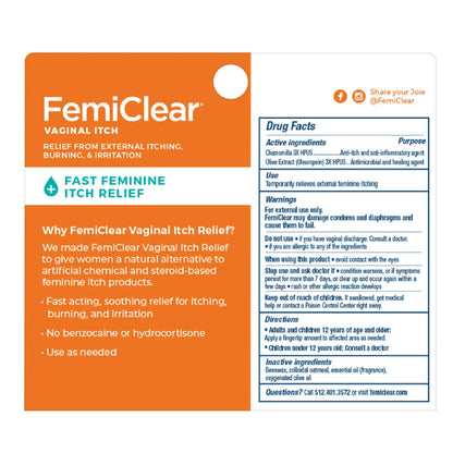 FemiClear Vaginal Ointment | Pure Botanical Extracts | External Comfort 0.5oz (Pack of 2)