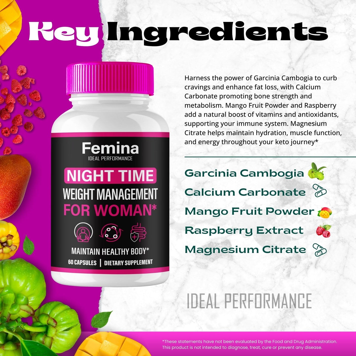 Femina Nighttime Capsules for Women – Premium Night Time Pills (2 Pack) | All Natural Keto Pastillas Reviews