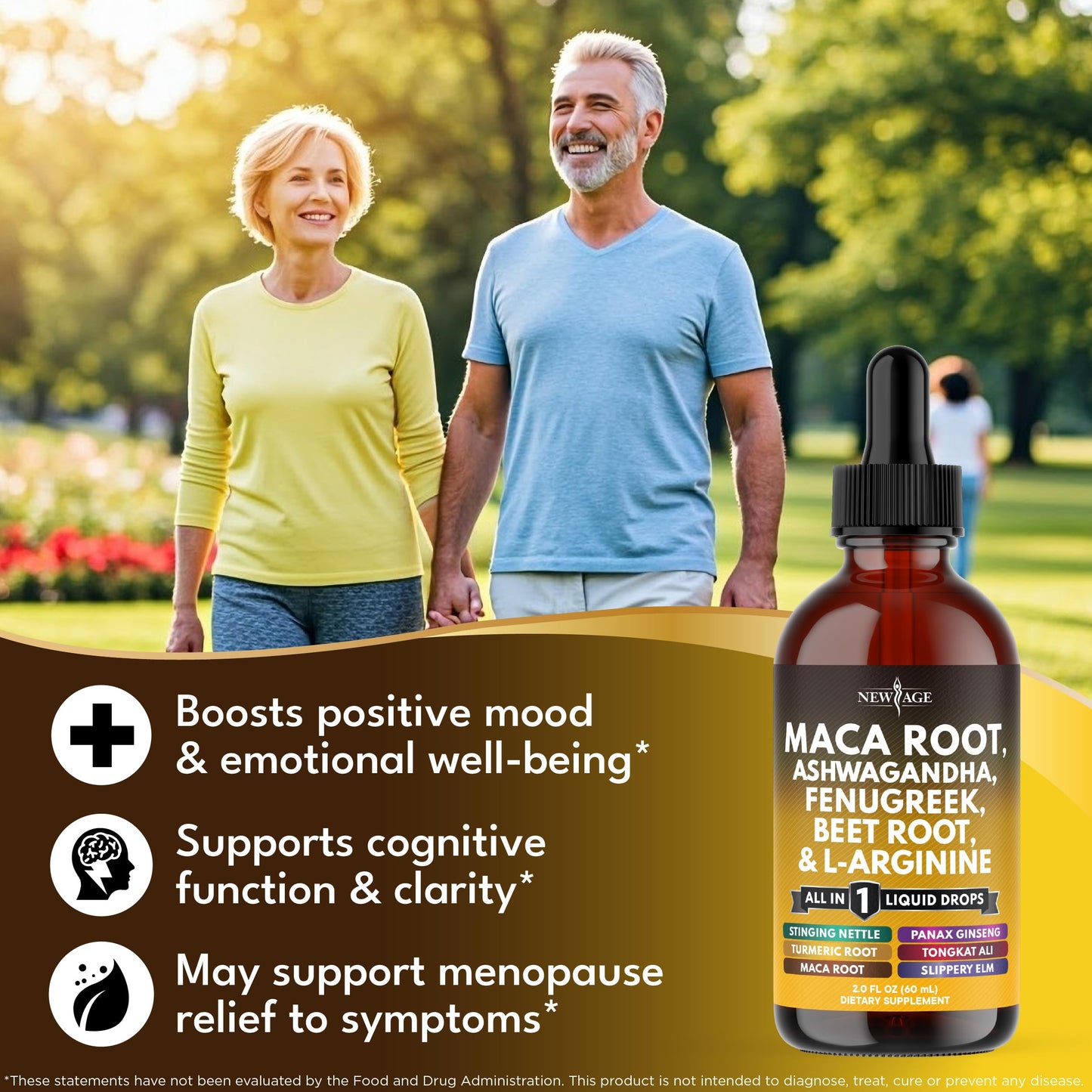 Organic Maca Root Liquid Drops with Ashwagandha – For Women & Men
