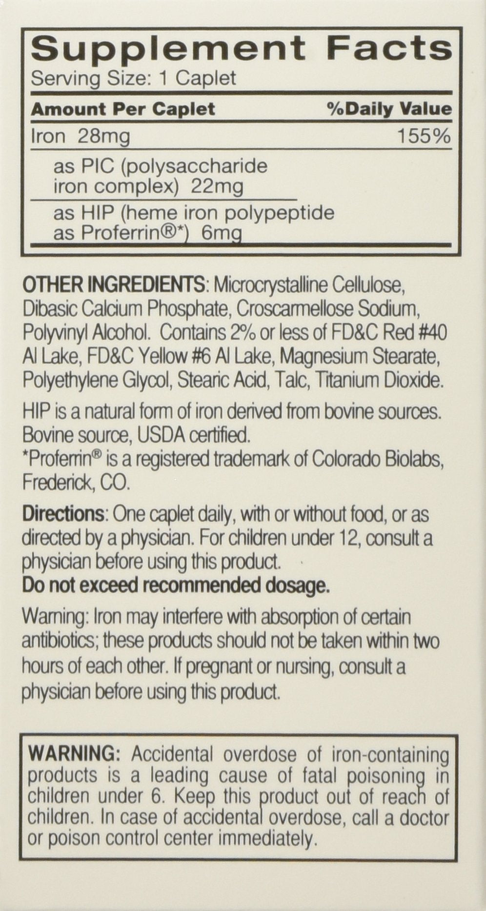 Feosol Complete with Bifera Iron 30 Caplets (3 Pack) | Iron Supplement