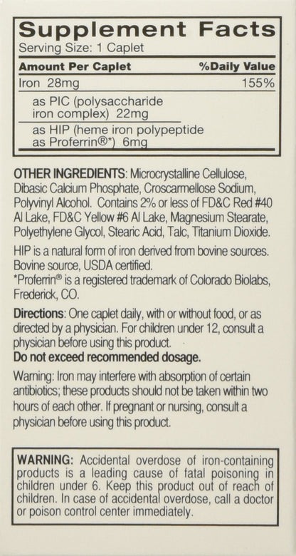 Feosol Complete with Bifera Iron 30 Caplets (3 Pack) | Iron Supplement