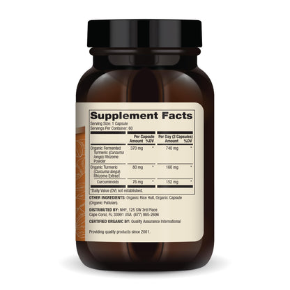Dr. Mercola Organic Fermented Turmeric – 370 mg, 60 Capsules