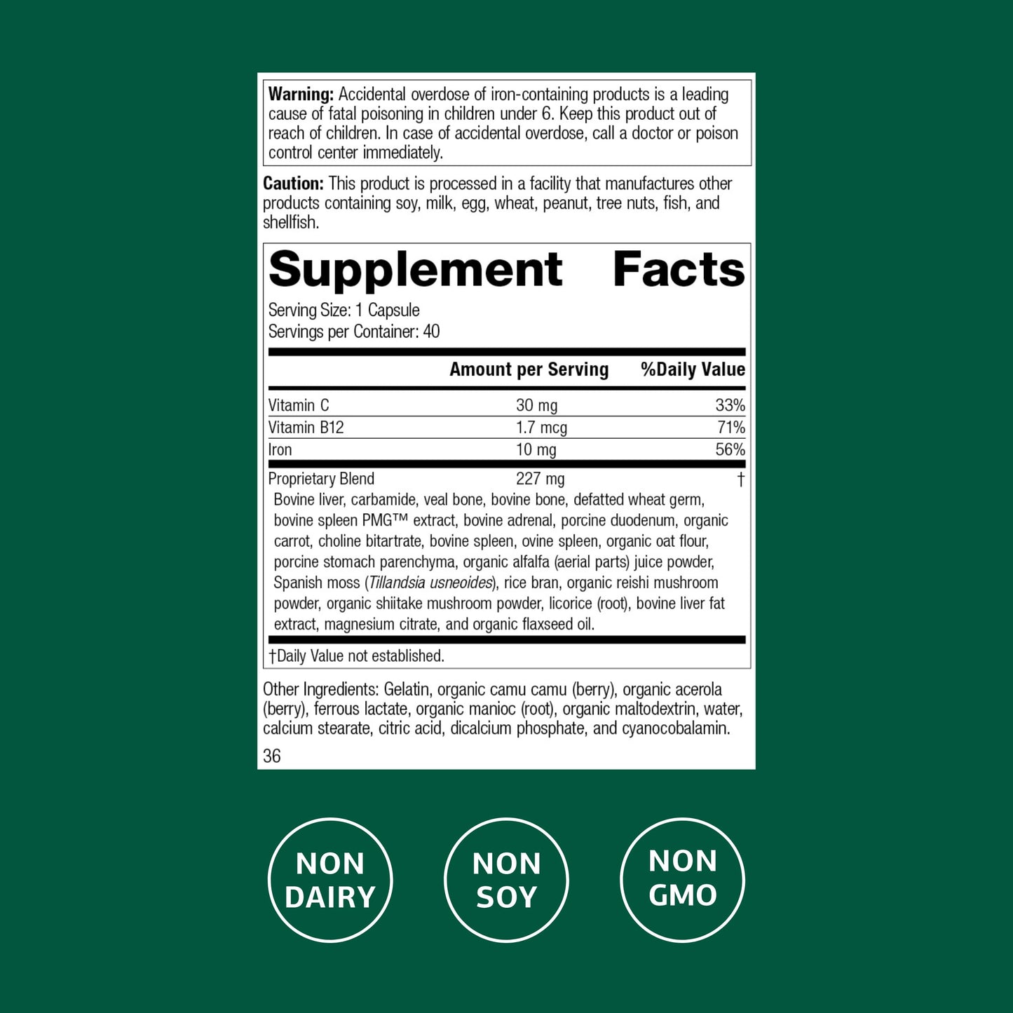 Ferrofood Iron Supplement – Supports Normal Blood Production (40 Capsules)