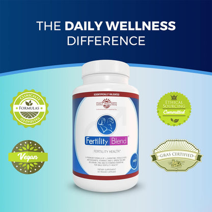 Fertility Blend Daily Wellness for Men - Male Fertility Supplements, 60 Capsules, 1 Pack