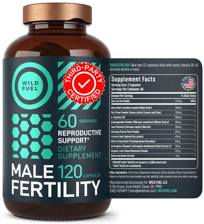 Fertility Supplements for Men – Prenatal Vitamin with Maca, Ashwagandha & Zinc | 120 Caps