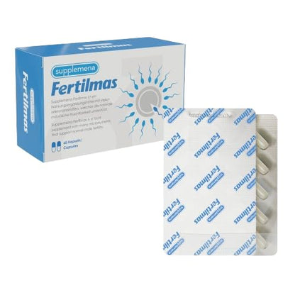 Fertilmas Natural Fertility Support for Men | L-Carnitine, Zinc, Vitamin D3, Folic Acid | Made in Germany | 1 Month