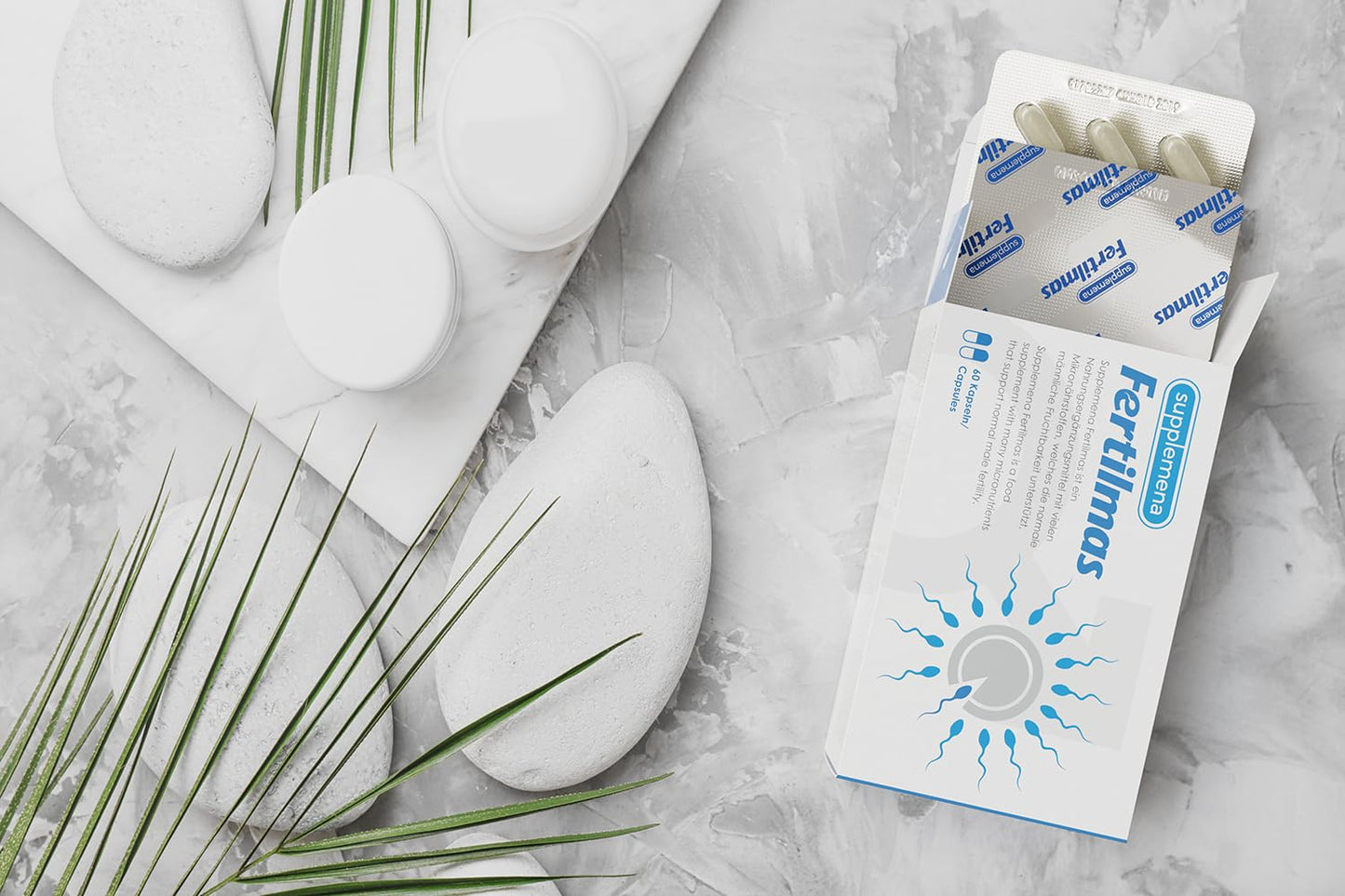 Fertilmas Natural Fertility Support for Men | L-Carnitine, Zinc, Vitamin D3, Folic Acid | Made in Germany | 1 Month
