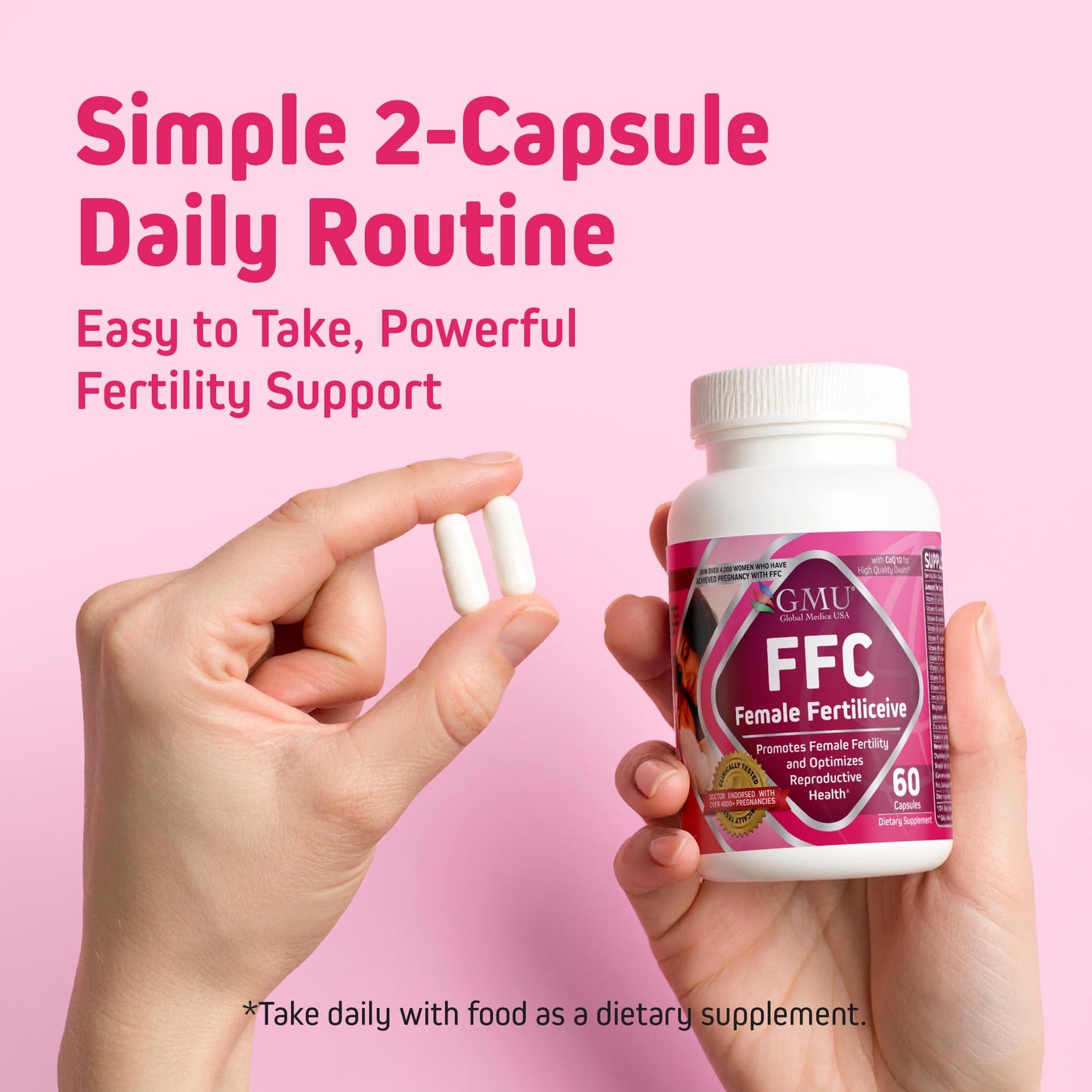 FFC Female Fertiliceive -Clinically Tested Hormonal Support Formula |65% Pregnancy Rate in 3 Months |4,000+ Real-World & 500+ Doctor-Verified Pregnancies |Supports Ovulation & Egg Health | Halal