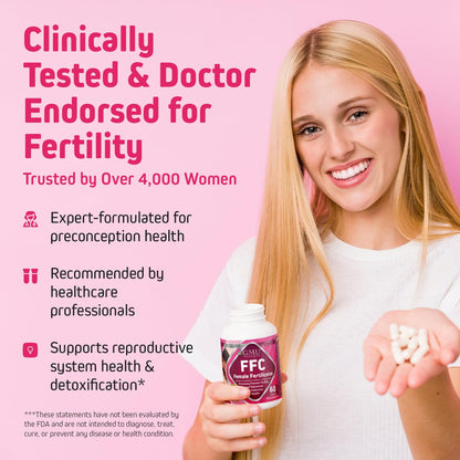 FFC Female Fertiliceive -Clinically Tested Hormonal Support Formula |65% Pregnancy Rate in 3 Months |4,000+ Real-World & 500+ Doctor-Verified Pregnancies |Supports Ovulation & Egg Health | Halal